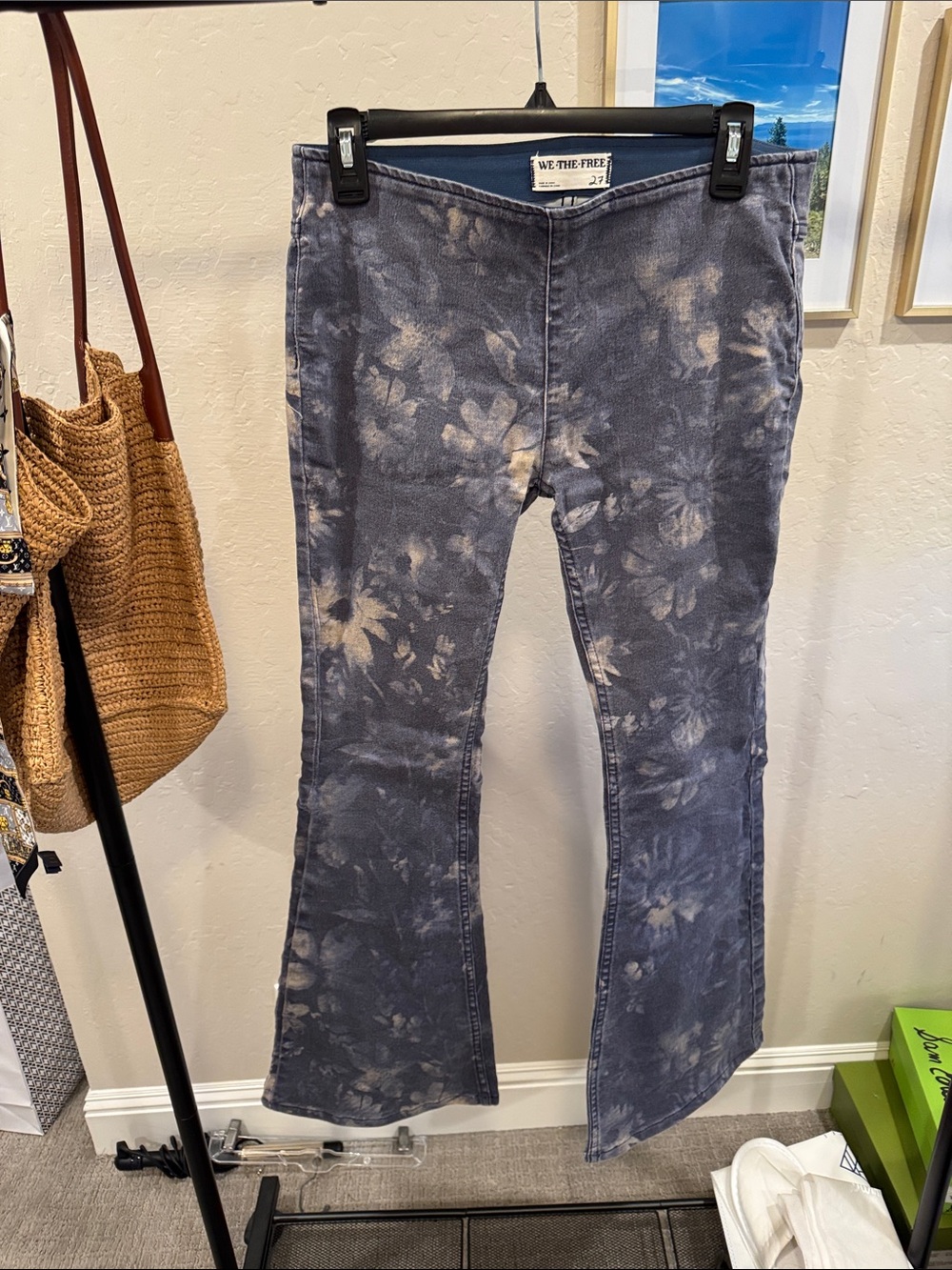 We The Free Women's Indigo Tie-Dye Flare Jeans